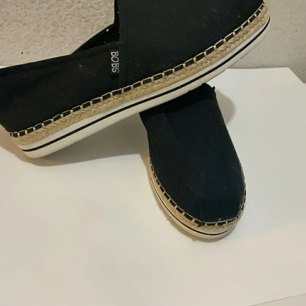 Bobs Canvas Espadrilles Black size 10